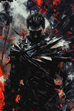 Guts Berserk Black Swordsman Anime Wall Art Poster | Portrait