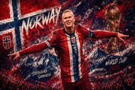 Erling Haaland Norway World Cup Wall Art Poster | Landscape