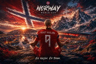 Erling Haaland Norway World Cup Sunset Meditation Wall Art Poster | Landscape