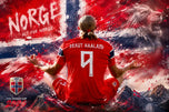 Erling Haaland Norway World Cup Lion's Heart Wall Art Poster | Landscape