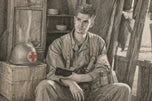 Desmond Doss Hacksaw Ridge Cinematic Sketch Wall Art Poster | Landscape