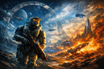 The Last Spartan Standing - Halo Master Chief Video Game Wall Art