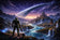 Halo Ringworld Master Chief Video Game Wall Art Poster | Landscape