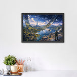 Master Chief Halo Ring World Video Game Wall Art Poster | Landscape