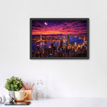 Hong Kong Cityscape Twilight Wall Art Poster | Landscape