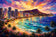 Pacific Paradise - Honolulu Hawaii Abstract Wall Art