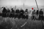Horror Icons x Lunch atop a Skyscraper Wall Art Poster | Landscape