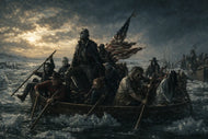 Horror Icons Crossing the Delaware Wall Art Poster | Landscape
