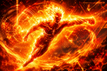 Human Torch Inferno Unbound Wall Art Poster | Landscape