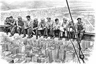 Lunch in the Clouds - Iconic NYC Skyscraper Workers Sketch Style Art