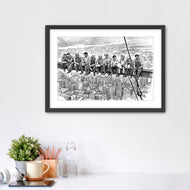 Lunch in the Clouds - Iconic NYC Skyscraper Workers Sketch Style Art