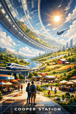 Interstellar Cooper Station Cinematic Wall Art Poster | Portrait