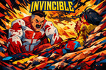Blood of Viltrum - Omni Man x Mark Grayson Invincible Abstract Wall Art