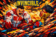Blood of Viltrum - Omni Man x Mark Grayson Invincible Abstract Wall Art
