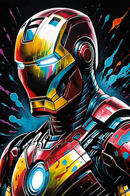 Iron Man Paint Splatter Wall Art Poster | Portrait