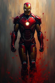 Iron Ascension - Iron Man Abstract Paint Splatter Wall Art