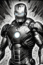 Iron Man Abstract Ink Style Wall Art Poster | Portrait