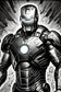 Iron Man Abstract Ink Style Wall Art Poster | Portrait