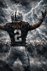 Stormborn Raider - Ashton Jeanty Las Vegas Raiders NFL Wall Art
