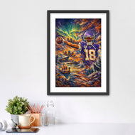Skol Under the Northern Lights - Justin Jefferson Minnesota Vikings NFL Wall Art