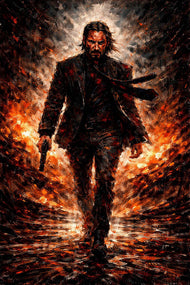 Baba Yaga Returns - John Wick Cinematic Abstract Wall Art
