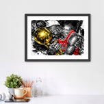 Six Rings, One Legend - Michael Jordan Champion NBA Colored Ink Wall Art