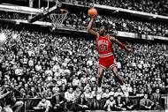 Michael Jordan Iconic Dunk Ink Style Wall Art Poster | Landscape
