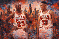Chicago's Unbreakable Dynasty - Michael Jordan x Scottie Pippen NBA Wall Art