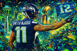 Emerald City Route Artist - Jaxon Smith-Njigba Seattle Seahawks NFL Wall Art