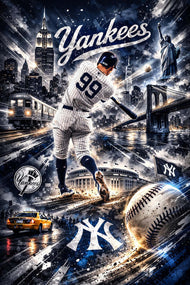 Pinstripes Over the Empire - Aaron Judge New York Yankees MLB City Wall Art