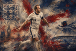 Harry Kane England World Cup Painting Style Wall Art Poster | Landscape