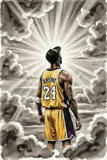 Kobe Bryant Heaven Ink Style Wall Art Poster | Portrait