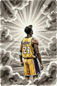 Kobe Bryant Heaven Ink Style Wall Art Poster | Portrait