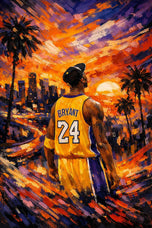 Kobe Bryant Los Angeles Lakers NBA Painting Style Wall Art Poster | Portrait