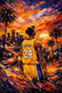 Kobe Bryant Los Angeles Lakers NBA Painting Style Wall Art Poster | Portrait