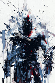 Kratos God of War Paint Style Wall Art Poster | Portrait