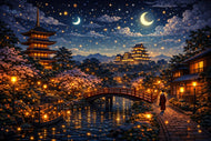 Kyoto Japan Twilight Wall Art Poster | Landscape