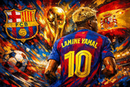 Lamine Yamal Barcelona x Spain World Cup Wall Art Poster | Landscape