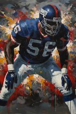 Lawrence Taylor New York Giants NFL Paint Splatter Wall Art Poster | Portrait