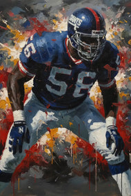 Lawrence Taylor New York Giants NFL Paint Splatter Wall Art Poster | Portrait