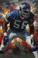 Lawrence Taylor New York Giants NFL Paint Splatter Wall Art Poster | Portrait