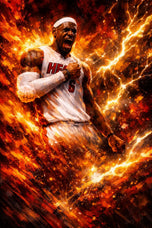 Lebron James Miami Heat NBA Wall Art Poster | Portrait