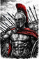 Spartan Fury - King Leonidas 300 Cinematic Ink  Portrait Wall Art