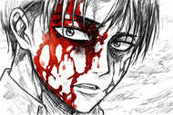 Levi Ackerman Attack on Titan Sketch Wall Art Poster | Landscape