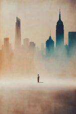 Minimal Skyline Scene – Single Figure in Stillness | Portrait