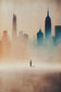 Minimal Skyline Scene – Single Figure in Stillness | Portrait