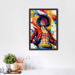 Straw Hat Monkey D. Luffy Paint Splatter Anime Wall Art Poster | Portrait