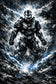Halo Master Chief Lightning Abstract Wall Art Poster | Portrait