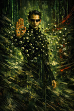 Neo The Matrix Cinematic Painting Style Wall Art Poster | Portrait