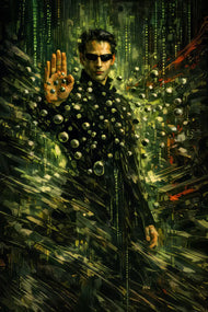 Neo The Matrix Cinematic Painting Style Wall Art Poster | Portrait